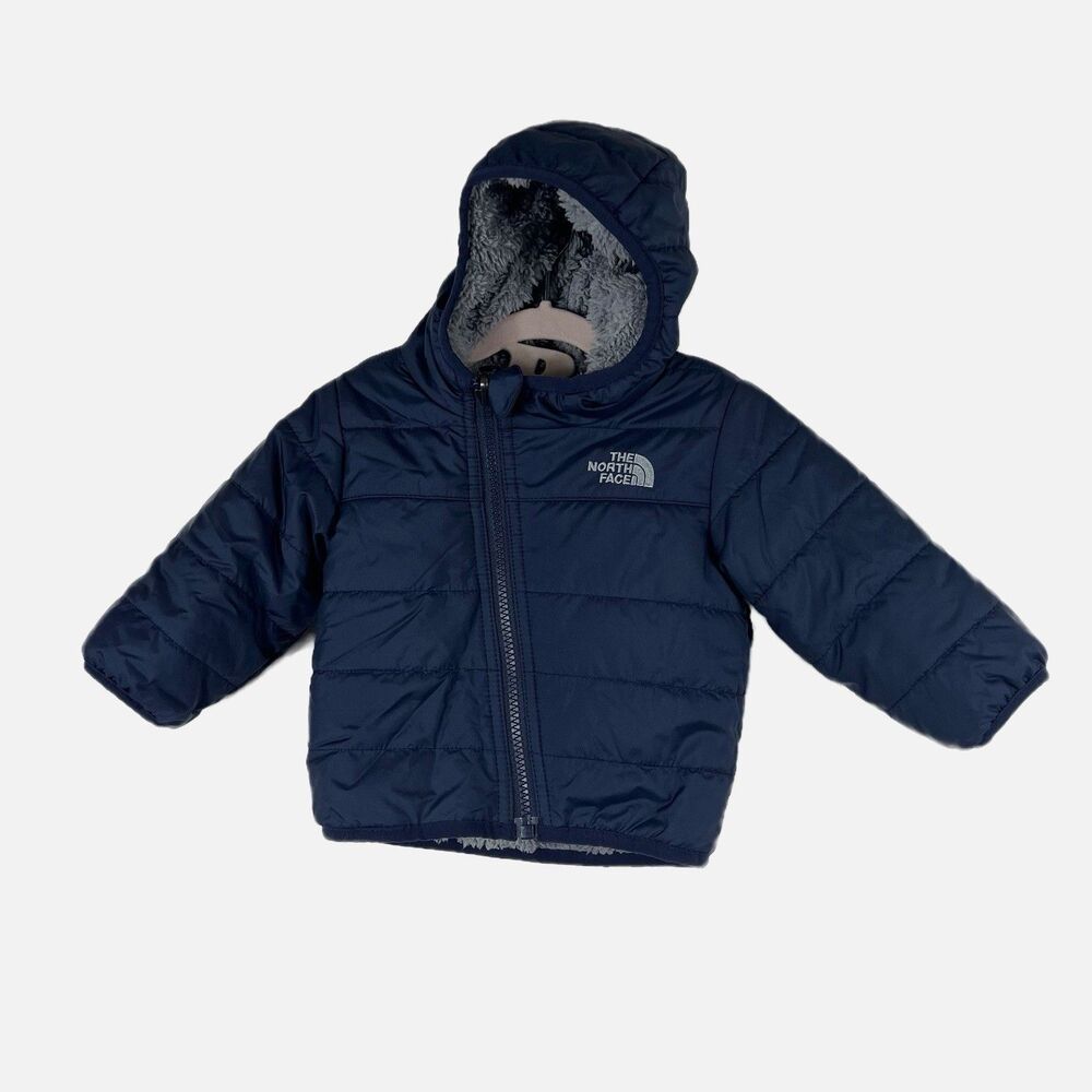 The North Face Puffer Hoodie Jacket Infant 3-6M Navy Mount Chimborazo Reversible
